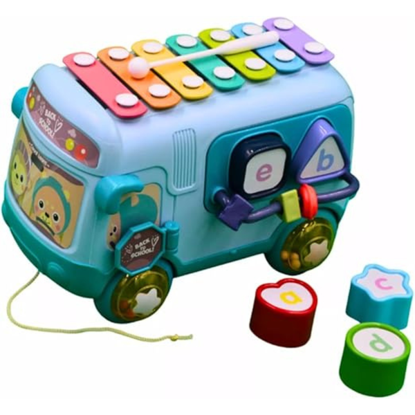 Mu Bear &amp; Co- 5-in-1 Puzzle Bus Toddler Toy