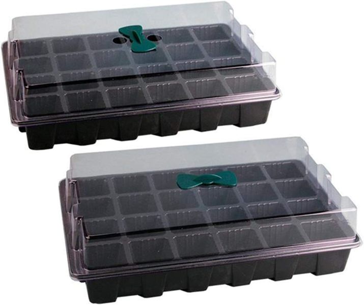 Garden Hydroponics Humidity Box Seedling Tray with Lid 24 Cavity (37cm) 2pc