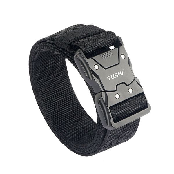 Men Nylon Clamp Closure Casual Belt