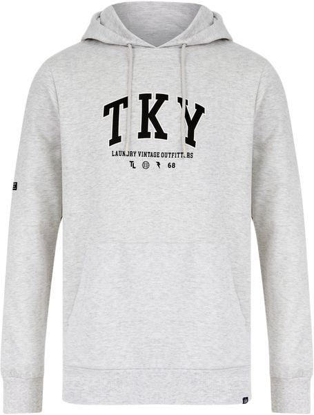 Tokyo Laundry - Men's Fleece Pullover Hoodie in Ice Grey Marl - Parallel Import