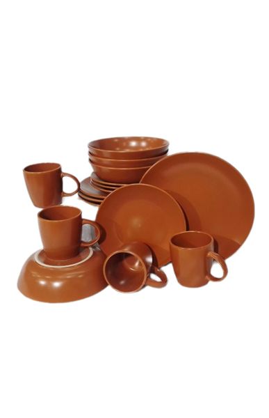 Dream World Red Rounded Stoneware Dinnerware Set image