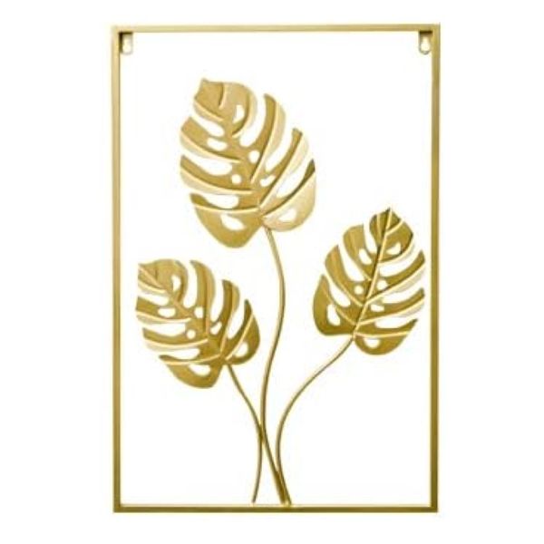 Home Decor Nordic Gold Leaf Wall Hanging (60cm) - Monstera