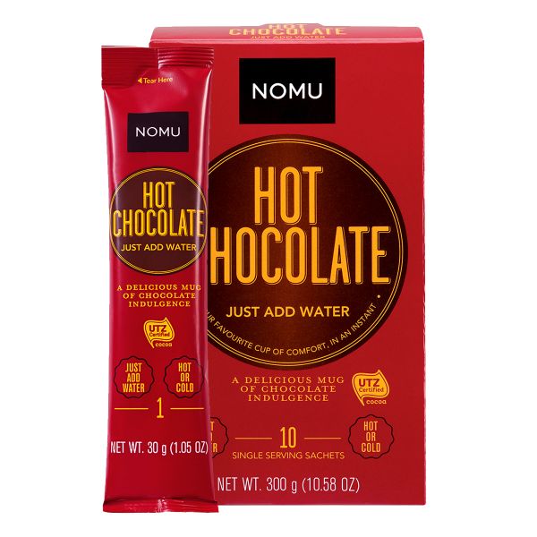NOMU Just Add Water Hot Chocolate 10x30g Sachets