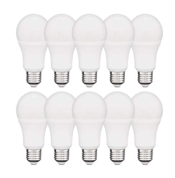 10 Pack - LED 7w Light Bulb E27 Warm White