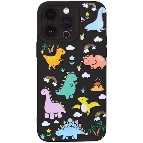 Phone Case with Little Dinosaurs and Pro Cam - Iphone 15 Pro Max - Black Image