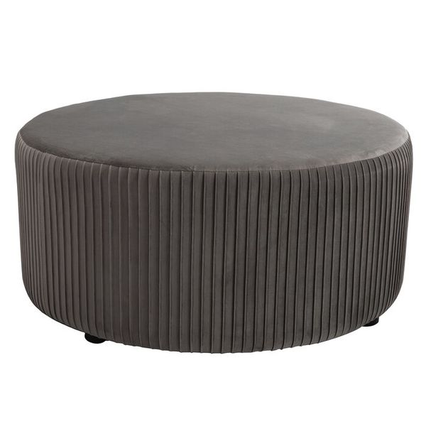 Alexandria 35.5 Inches Wide Velvet Round Cocktail Ottoman