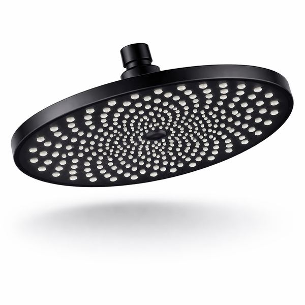 Round Rainfall Shower Head - 25cm (250mm) Matt Black