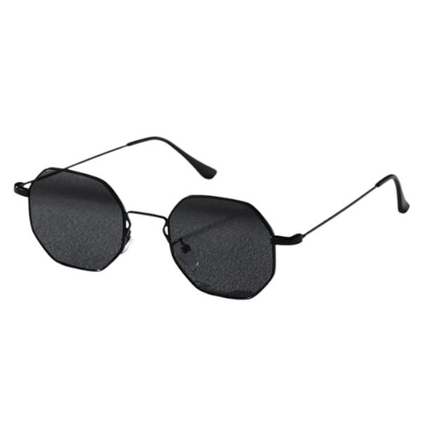 Premium Metal Small Frame Geometric Shaped Glasses - Black