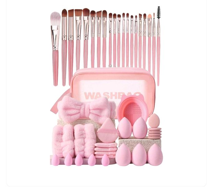 45 Piece Makeup Brush &amp; Beauty Sponge Set