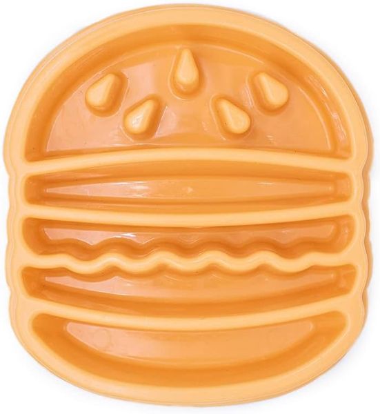 ZippyPaws Happy Bowl Non Slip Slow Feeder Dog Bowl - Hamburger