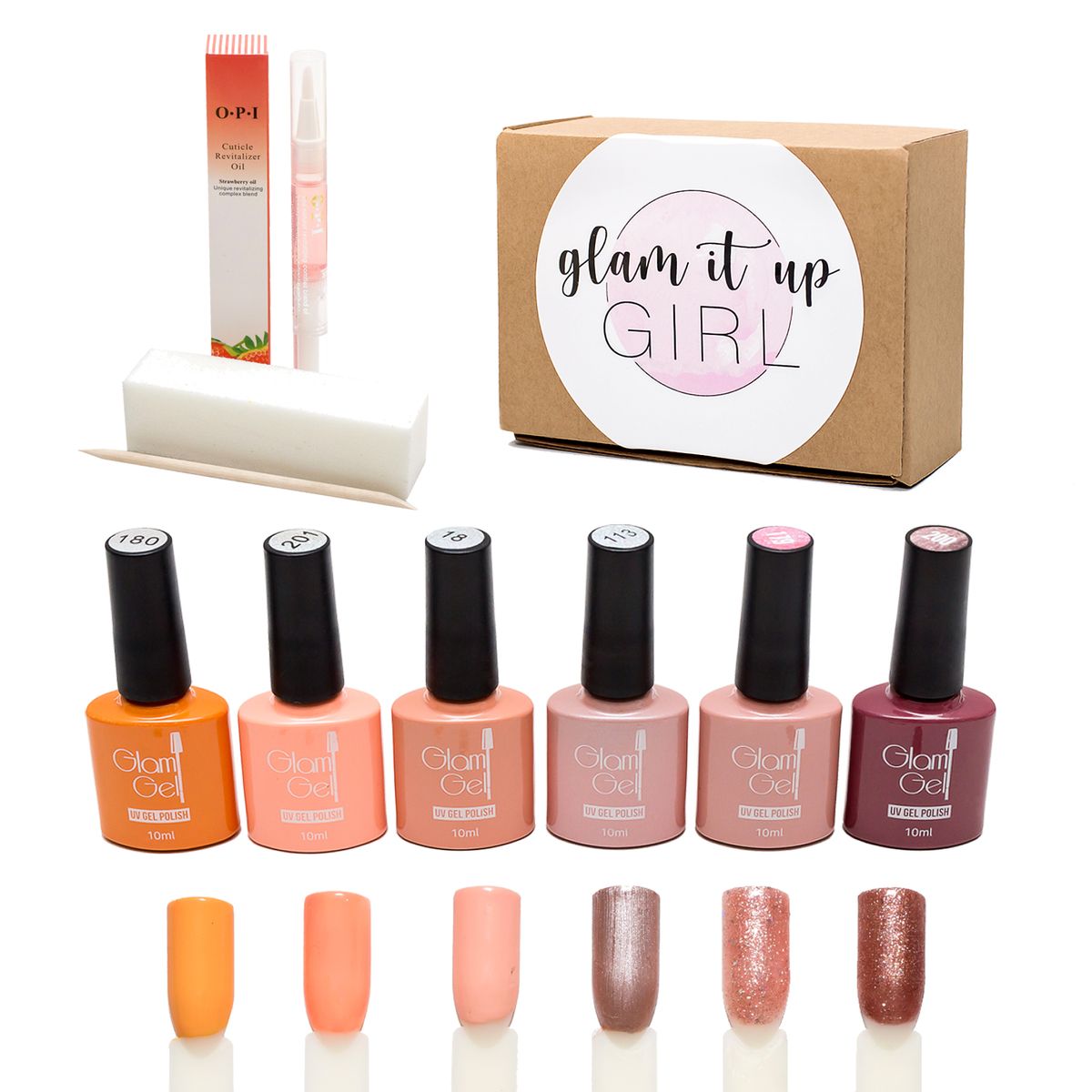 High Quality/UV Glam Gel Nail Polish 6 Piece ( Champagne) Shop