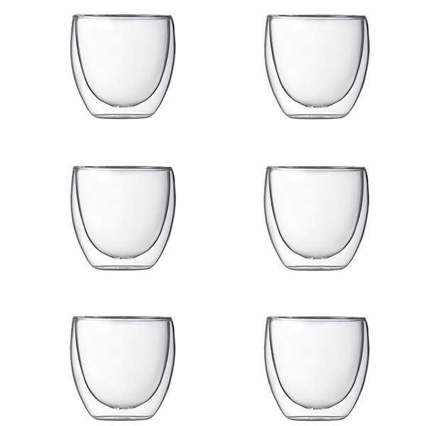 Multi-Functional Insulated Double Wall Glass Mug - 6 Pieces - 250ml