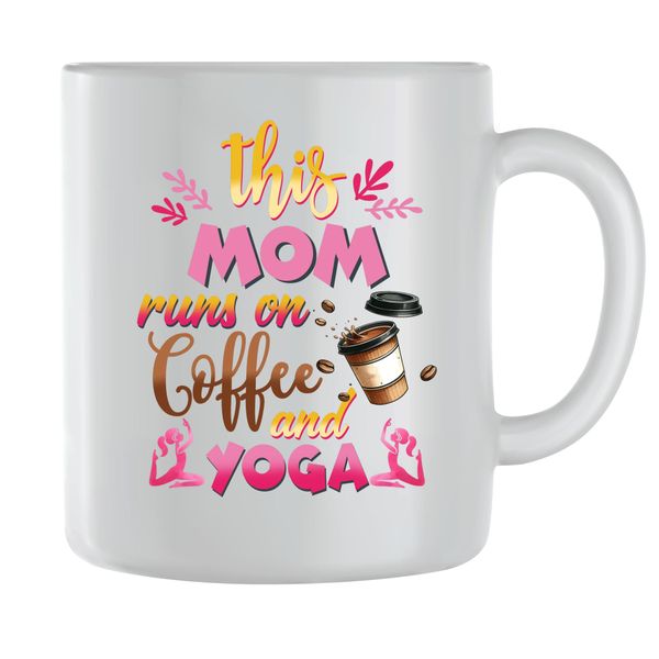 Yoga Coffee Mugs for Women with Trendy Coffee Mama Graphic Mom Cup Gift 203