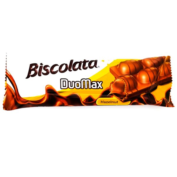 Biscolata DuoMax Milk Chocolate Coated Wafer with Hazelnut Cream (12 Pack)