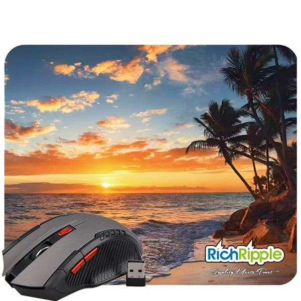 RichRipple 2.4G 3-level DPI Wireless Mouse+Unique Mouse Pad