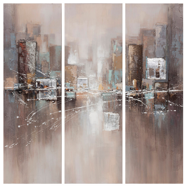 Painted Canvas - City Abstract (Set of 3) - 1200mmx1200mm