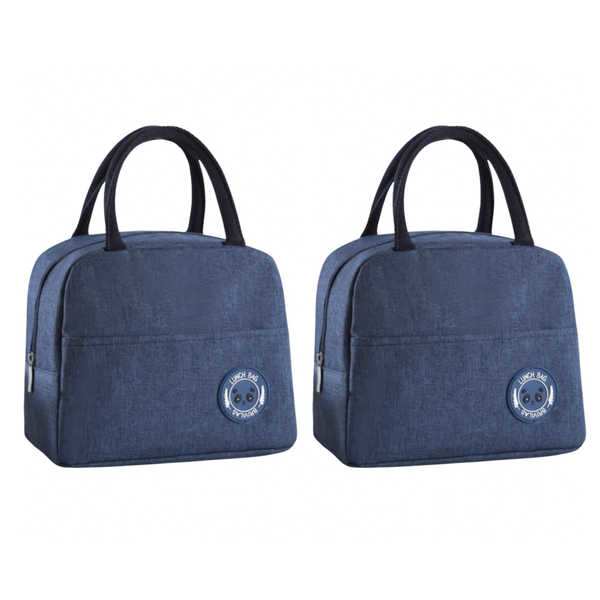 2 Pack Thermal Insulated Lunch Bag with Front Pocket
