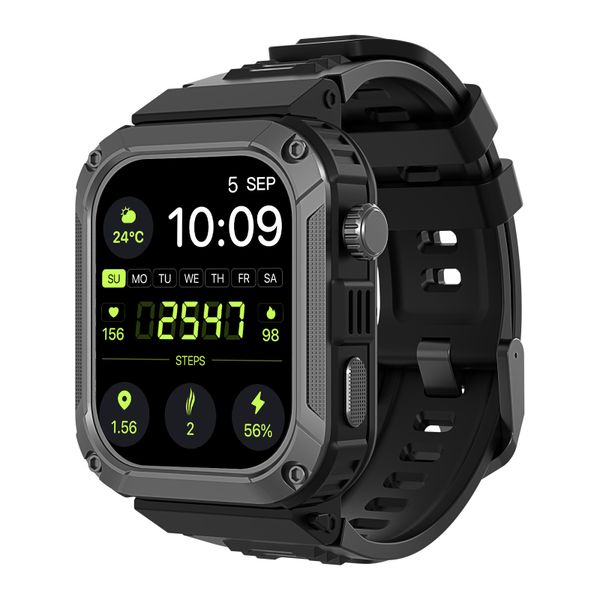 Smart Watc with Call/LED Flashlight 5ATM Waterproof-Support e-cigarettes