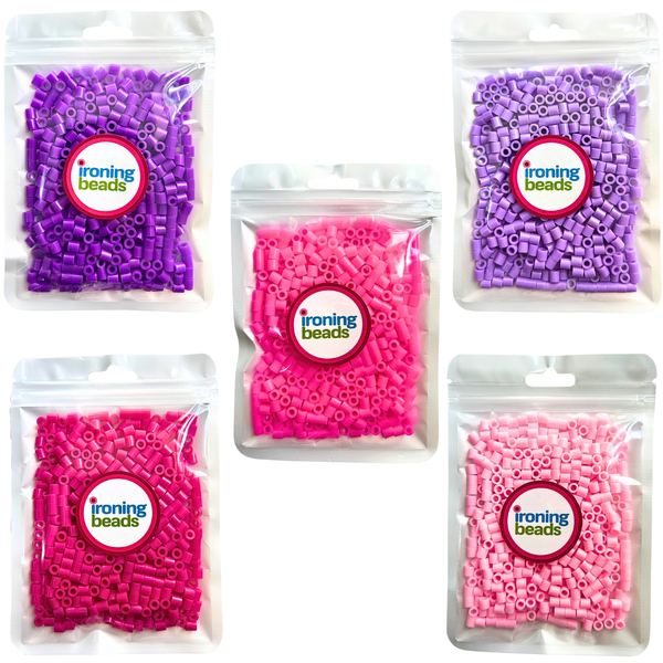 Ironing Beads - Pretty Bead Colour Pack - 2500 Beads (5 x 500 Ziplock Bags)