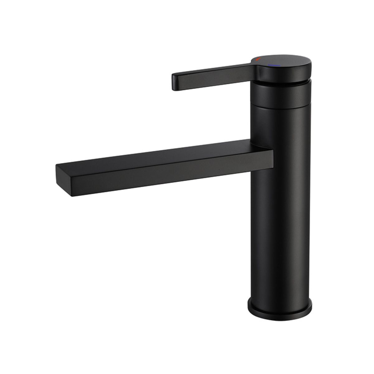 Black Basin Tap Square Edges Square Handle Short
