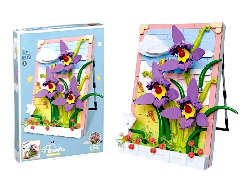 Orchid Botanical Building Block Set - DIY 3D Floral Photo Frame