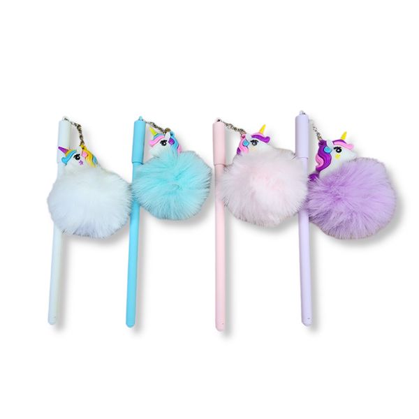 Fluffy Pom Pom Unicorn Pen