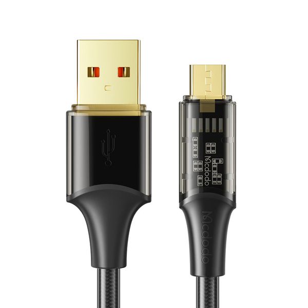 Mcdodo 3 Amp USB A To Micro USB Transparent Fast Charging Cable , 24 Gold