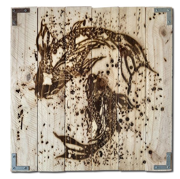 Reclaimed Wood Koi Fish Wall Art