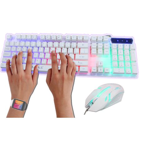 Aoas M400 Super Gamer Rgb Illuminated Keyboard Mouse Set White Buy Online In South Africa Takealot Com
