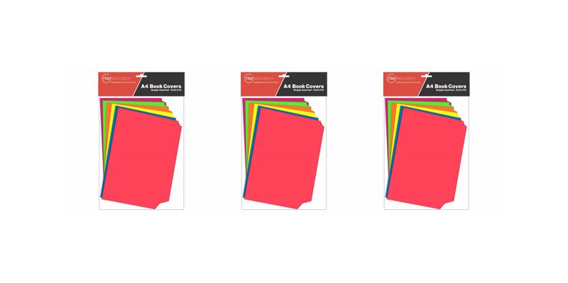 RBE Book Covers A4 Dayglo Assorted Colors 36'S