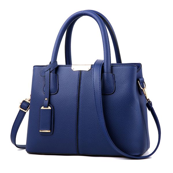 Ladies Elegant Blue Classic Handbag (HB-DS463-BL)