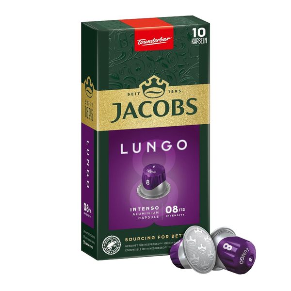 JACOBS Lungo Intenso 8 - Pack of 10 Aluminium Coffee Capsules