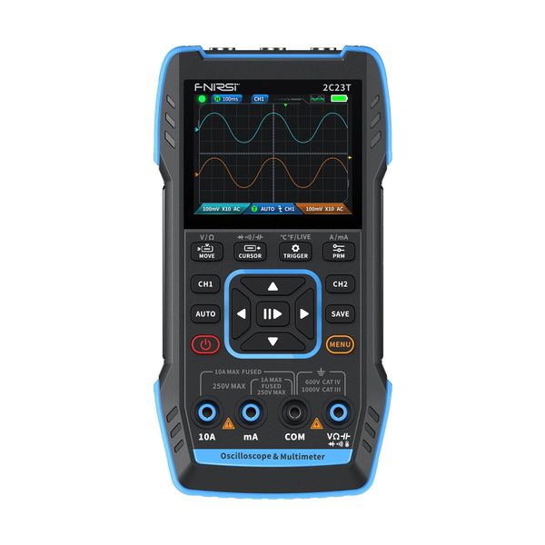 FNIRSI 2C23T Handheld Dual Channel 3-in-1 Oscilloscope + Digita lMulti Meter + DDS Function Generator