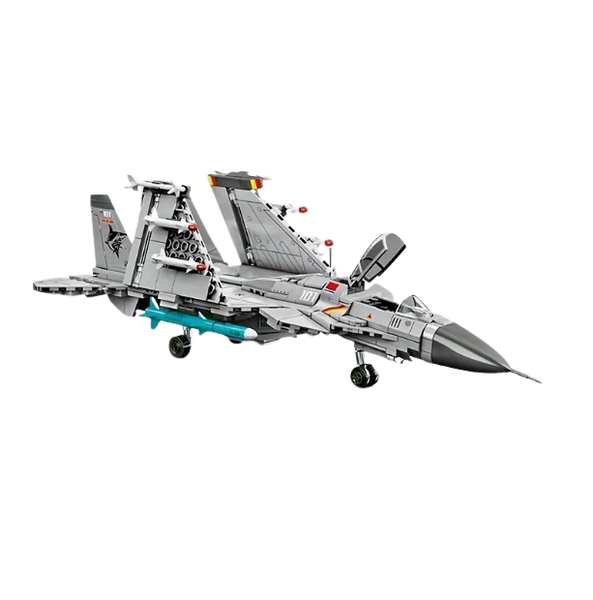 J-15 Flying Shark Fighter Jet - 645 Building Blocks - 26cm