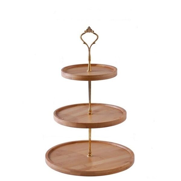 Multifunctional 3 Tier Bamboo serving Fruits &amp; Cake Stand