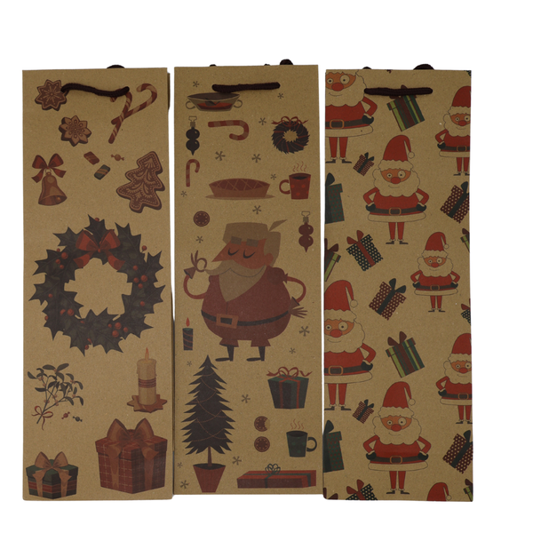 Christmas Wine Gift Bags (Pack of 3)