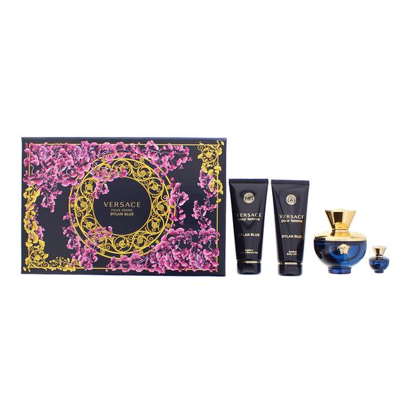 Versace Pour Femme Dylan Blue 4 Piece Gift Set (Parallel Import)