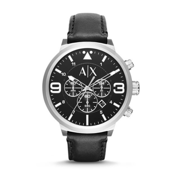 Armani Exchange Gnts Atlc Leather Black-AX1371 | Buy Online in South ...