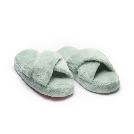 Ladies Fluffy Criss Cross Slippers UFC Shop Today. Get it