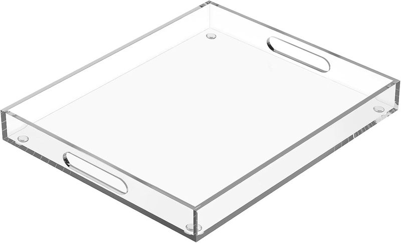 Transparent Acrylic Serving Tray-Extra Large Service Tray With Handles