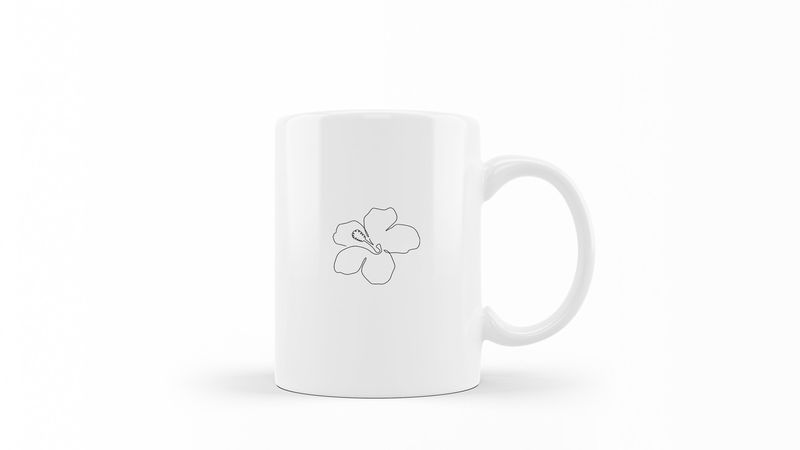 Designer Line Art Coffee Mug - Abstract Flower 6