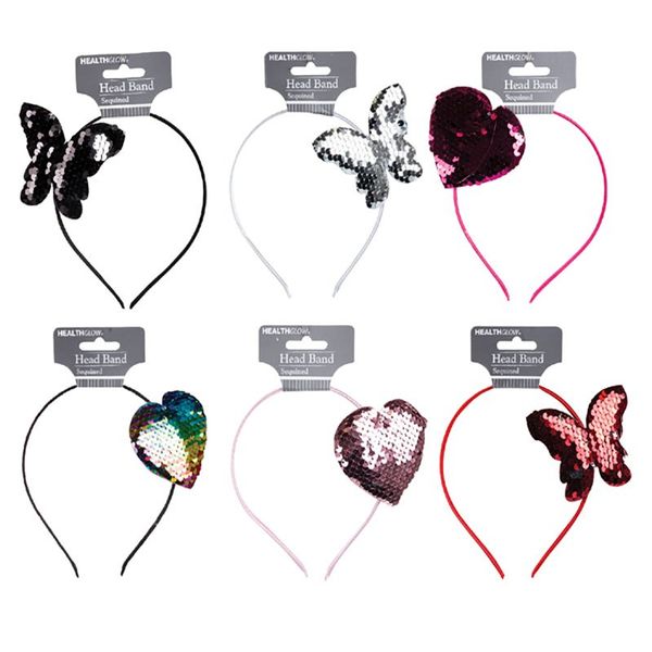 Bulk Pack x 9 Hair Band Alice Band Sequins