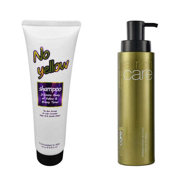 No Yellow Shampoo 250ml (Keratin) &amp; GoCare One Minute Treatment 400ml