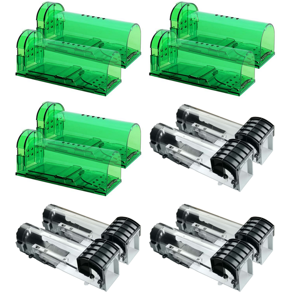 Reusable Plastic Mouse Trap Large and Small Combo - 12 Pack