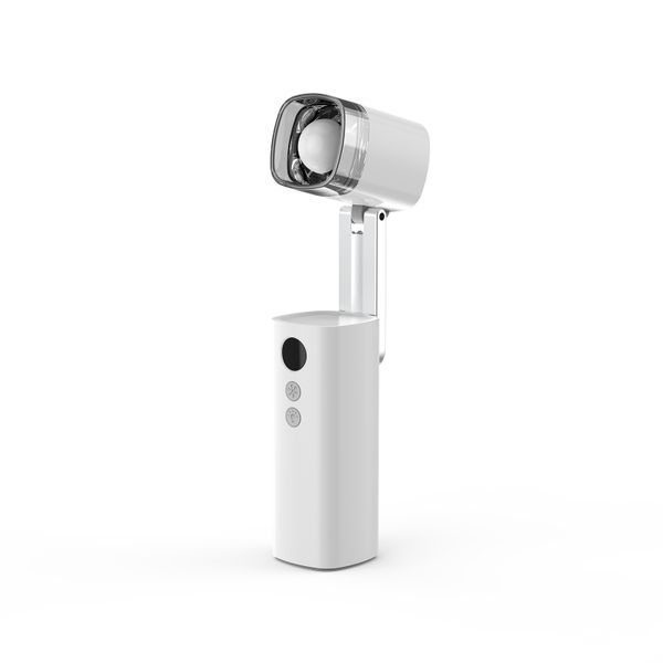 Foldable Handheld Turbo Fan with LED Light, Portable USB Rechargeable Fan
