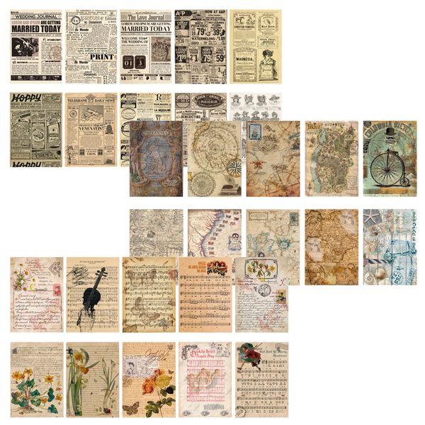Craft Scrapbooking Vintage Retro DIY Journal Craft Paper Card Set