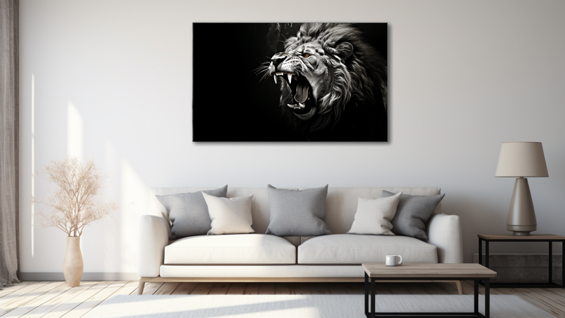 Canvas Wall Art - Lion Roaring Creative Art - HD0362