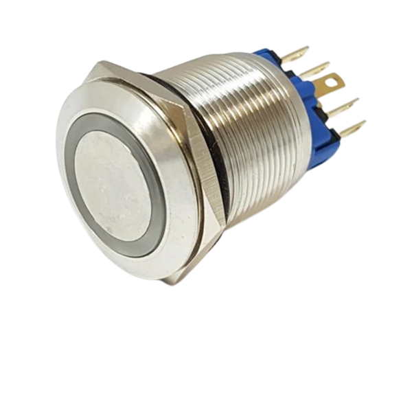 AVP22F-L3SCR220 - 22mm Latching Push Button, Red 220V LED, IP67