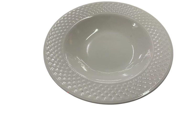 White Ceramic Round Dinner Plate 8.75-inch - Set of 8