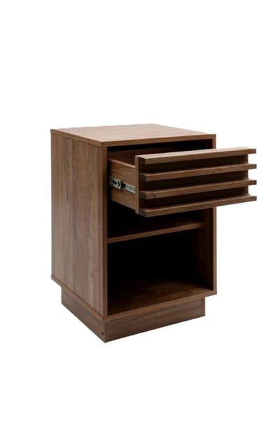 Dark Wood Slatted Pedestal